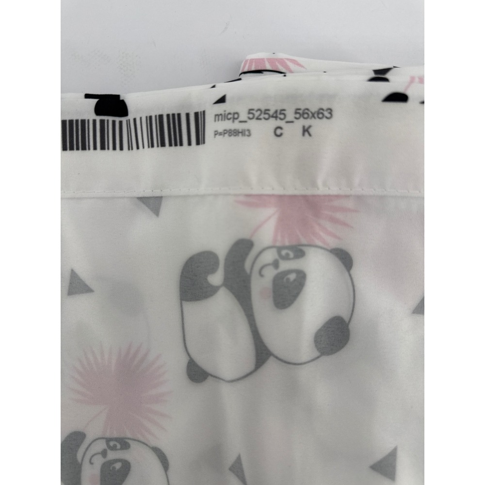 Ambesonne Panda Window Curtains 2-Panel Set 56x63 Pink Palm Leaf Microfiber NEW - Picture 6 of 7